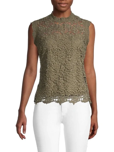 Shop Nanette Lepore Embroidered Mockneck Top In Winding Vine