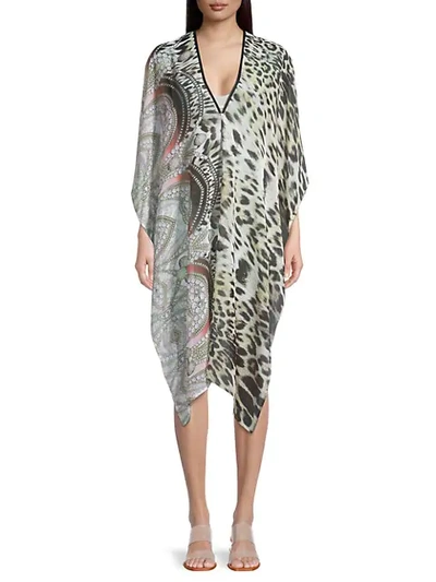 Shop La Fiorentina Printed High-low Coverup In Yellow Green