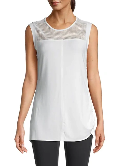 Shop Blanc Noir Ruched Muscle Tank In White