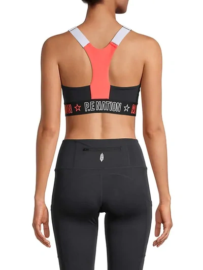 Shop P.e Nation Women's Racerback Sports Bra In Black