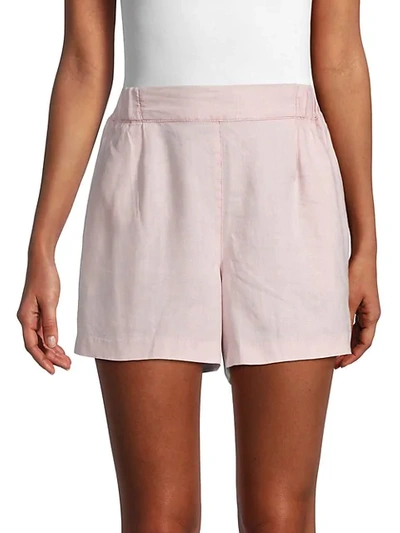 Shop Michael Stars Linen & Cotton-blend Shorts In Whisper