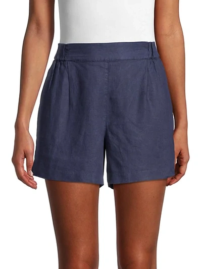 Shop Michael Stars Linen & Cotton-blend Shorts In Admiral