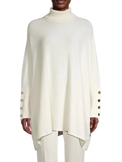Shop Anne Klein Women's Turtleneck Dropped-shoulder Sweater In Anne White