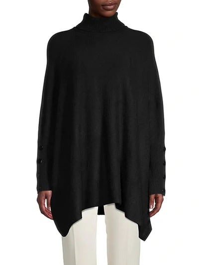 Shop Anne Klein Women's Turtleneck Dropped-shoulder Sweater In Anne Black