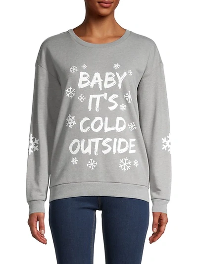 Shop South Parade Baby It's Cold Outside Sweatshirt In Grey