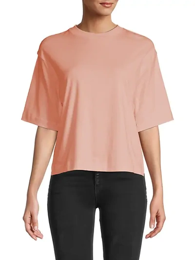 Shop Vince Wide-sleeve Crop T-shirt In Coral