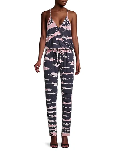 Shop Young Fabulous & Broke Tie-dyed Jumpsuit In Ink Combo