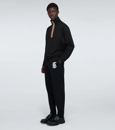 Shop Burberry Courtland Half-zipped Sweatshirt In Black