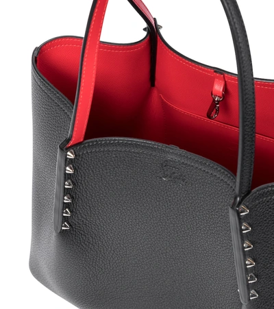 Christian Louboutin Black Grained Leather Small Cabarock Tote Bag In Black