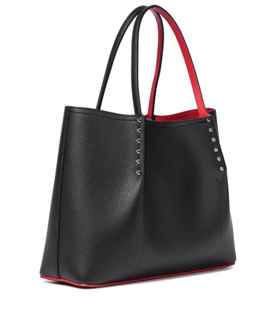 Christian Louboutin Black Grained Leather Small Cabarock Tote Bag In Black