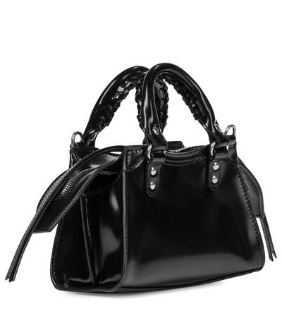 Shop Balenciaga Neo Classic Nano Leather Tote In Black