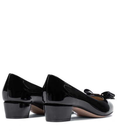 Shop Ferragamo Vara Patent Leather Pumps In Black