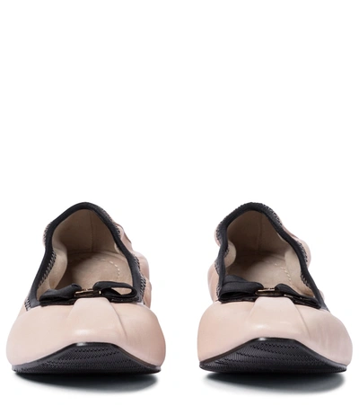 Shop Ferragamo Leather Ballet Flats In Pink