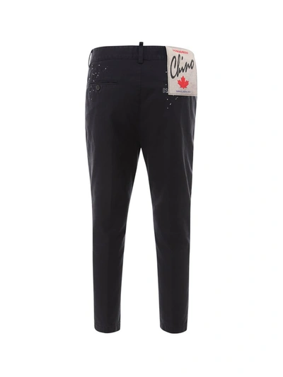 Shop Dsquared2 Distressed Cropped Trousers In Black