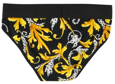 Shop Versace All Over Baroque Print Knickers In Multi
