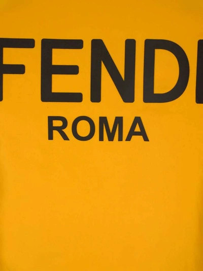Shop Fendi Logo Print Reversible Puffer Jacket In Multi