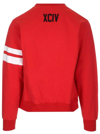 Shop Gcds Logo Crewneck Sweatshirt In Red