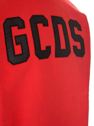 Shop Gcds Logo Crewneck Sweatshirt In Red