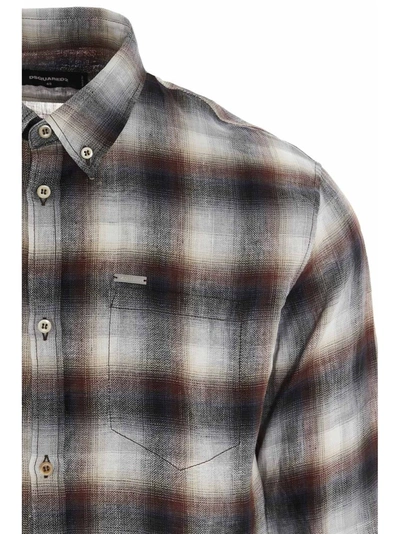 Shop Dsquared2 Checked Button Down Sharpei Sleeve Shirt In Multi