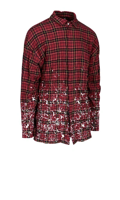 Shop Palm Angels Checked Logo Shirt In Red