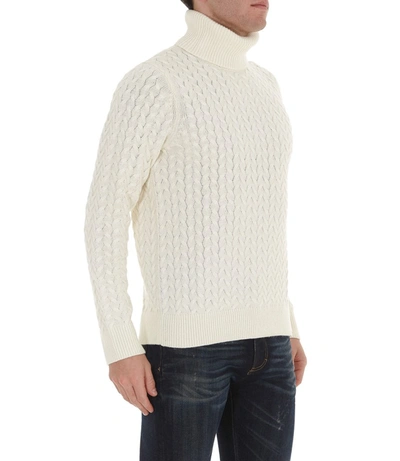 Shop Michael Kors Cable Knit Turtleneck Jumper In White