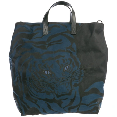 Shop Valentino Vltn Tiger Tote Bag In Blue