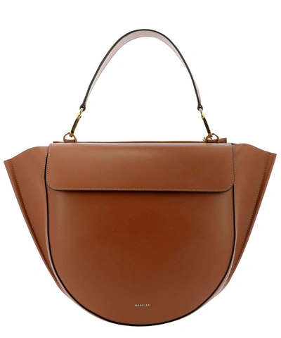 Shop Wandler Hortensia Top Handle Big Shoulder Bag In Brown