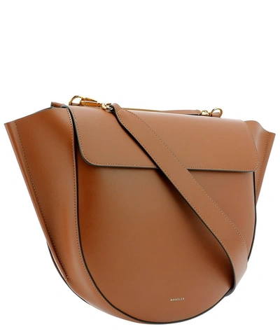 Shop Wandler Hortensia Top Handle Big Shoulder Bag In Brown