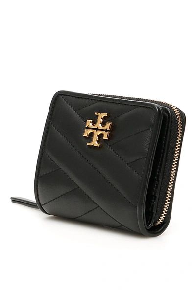 Shop Tory Burch Kira Chevron Bifold Wallet In Black