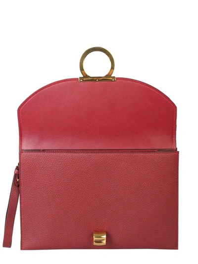 Shop Ferragamo Salvatore  Gancini Clutch Bag In Red