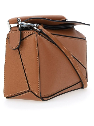 Shop Loewe Puzzle Mini Shoulder Bag In Brown