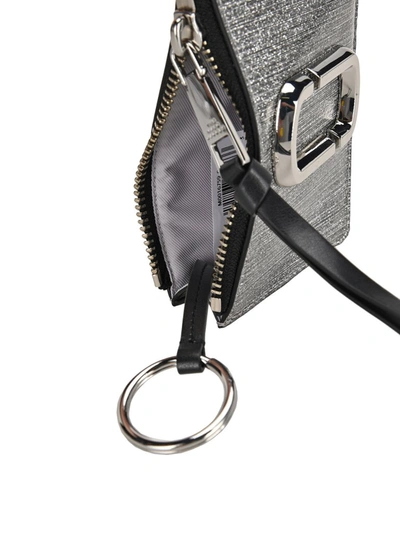 Shop Marc Jacobs The Snapshot Glitter Top Zip Multi Wallet In Silver
