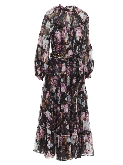 Shop Zimmermann Charm Tiered Midi Dress In Multi