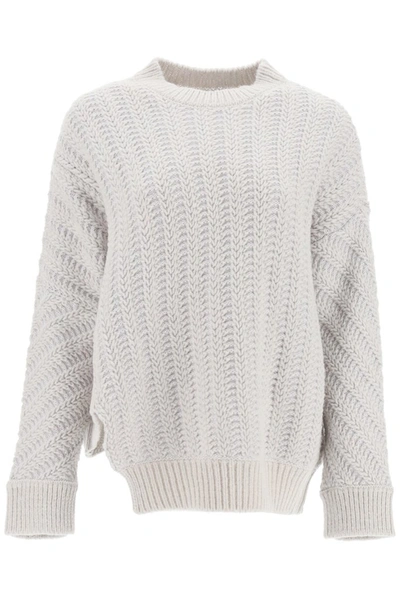 Shop Stella Mccartney Cable Knit Sweater In White