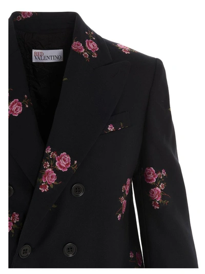 Shop Red Valentino Redvalentino Floral Jacquard Blazer In Black