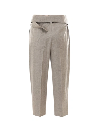 Shop Stella Mccartney Harley Belted Cropped Trousers In Grey