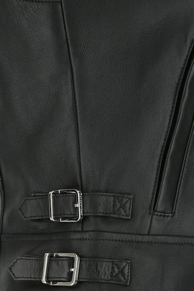 Shop Dsquared2 Quilted Leather Biker Jacket In Black