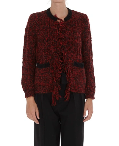 Shop Red Valentino Redvalentino Red Girl Embroidery Cardigan