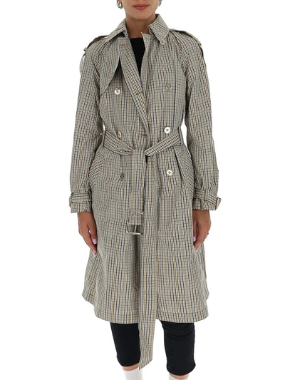 Shop Michael Michael Kors Checked Trench Coat In Multi
