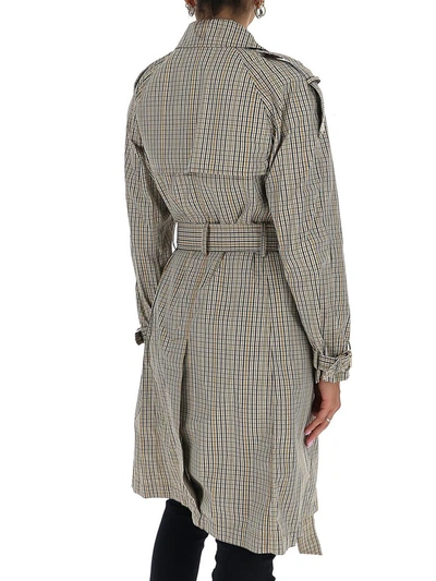 Shop Michael Michael Kors Checked Trench Coat In Multi