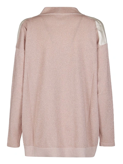 Shop Lanvin Contrasting Front Printed Oversized Cardigan In Pink