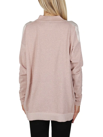 Shop Lanvin Contrasting Front Printed Oversized Cardigan In Pink