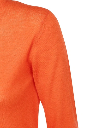 Shop Bottega Veneta Crewneck Knitted Sweater In Orange