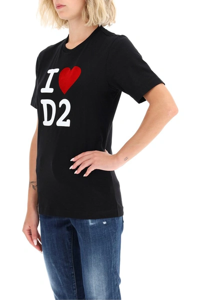 Shop Dsquared2 I Love D2 Print T In Black