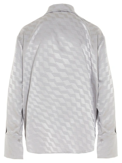 Shop Attico The  Logo Jacquard Shirt In Grey
