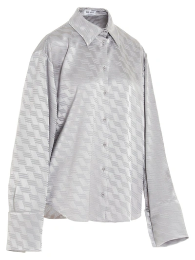 Shop Attico The  Logo Jacquard Shirt In Grey