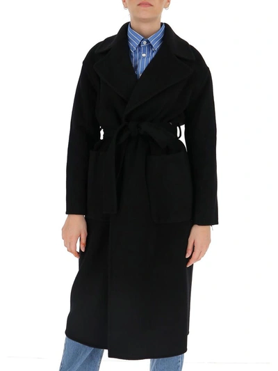 Shop Michael Michael Kors Belted Robe Coat In Black