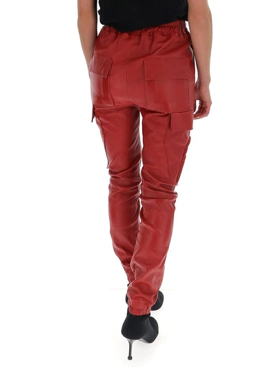 Shop Rick Owens Drawstring Cargo Pants In Red