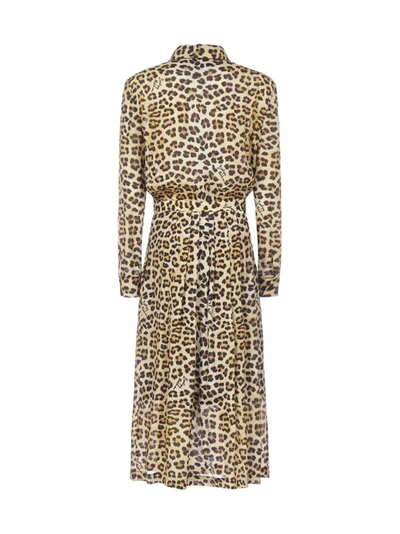 Shop Boutique Moschino Leopard Print Midi Dress In Multi