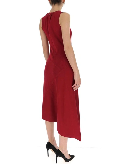 Shop Michael Michael Kors Asymmetric Midi Dress In Red